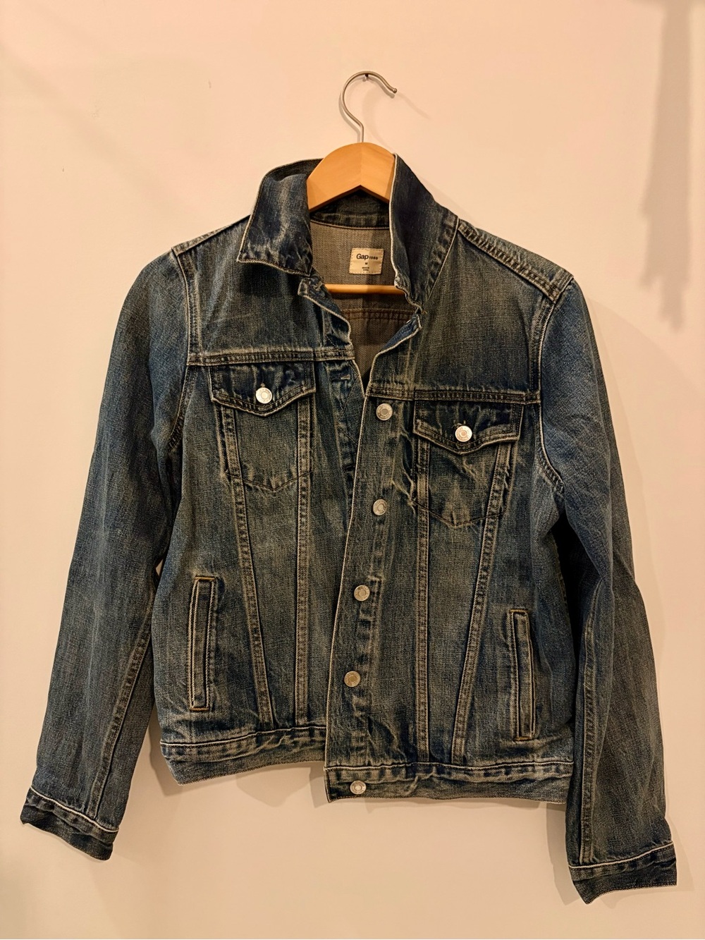 GAP Distressed Blue Denim Jacket